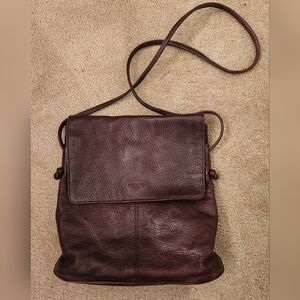 Kenneth Cole Dark Brown Leather Flap Bag